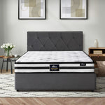 Bed Frame Double King & Queen Size Gas Lift Base with Mattress Velvet Grey