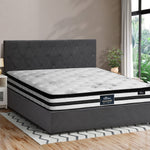 Bed Frame Double King & Queen Size Gas Lift Base with Mattress Velvet Grey