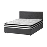 Bed Frame Double King & Queen Size Gas Lift Base with Mattress Velvet Grey