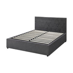 Bed Frame King Single Gas Lift Base Storage Fabric/Leather Grey/White