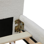 Boucle Bed Frame with Ottoman Set Scallop Shaped Sherpa Bedhead Single