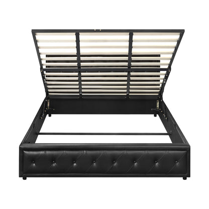 Bed Frame with Storage Space Gas Lift Bed Mattress Base