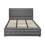King Bed Frame with Storage Space Gas Lift Bed Mattress Base Grey