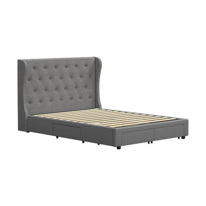 Bed Frame Double Size Frames with 4 Storage Drawers Collection