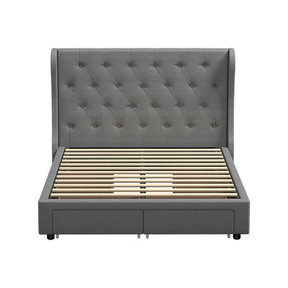 Bed Frame Double Size Frames with 4 Storage Drawers Collection