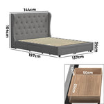 Bed Frame Double Size Frames with 4 Storage Drawers Collection