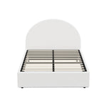 Queen Gas Lift Bed Boucle LED Storage Frame | HomeAndLiving