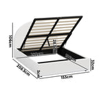 Queen Gas Lift Bed Boucle LED Storage Frame | HomeAndLiving