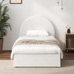Bed Frame Double Size With Gas Lift Base PU Leather White
