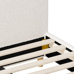 King Size Bed Frame White Boucle Cloud Shape Upholstered Bedroom Furniture