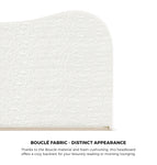 King Size Bed Frame White Boucle Cloud Shape Upholstered Bedroom Furniture