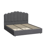 Bed Frame King Single/Queen/Double Gas Lift Velvet Grey