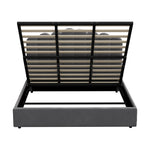 Bed Frame King Single/Queen/Double Gas Lift Velvet Grey