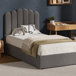 Bed Frame King Single/Queen/Double Gas Lift Velvet Grey