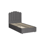 Bed Frame King Single/Queen/Double Gas Lift Velvet Grey