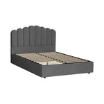 Bed Frame King Single/Queen/Double Gas Lift Velvet Grey