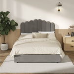 Bed Frame King Single/Queen/Double Gas Lift Velvet Grey