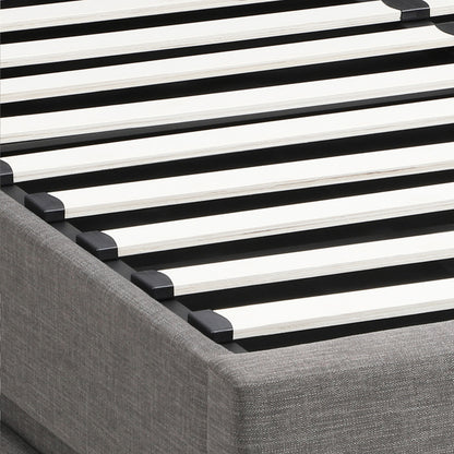 Bed Frame Double Bed Frame LED Mattress Base with Gas Lift Grey
