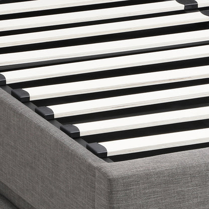 Bed Frame King Bed Frame LED Mattress Base with Gas Lift and Storage Space Grey
