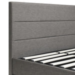 Queen Bed Frame LED Mattress Base with Gas Lift and Storage Space Grey