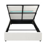 Bed Frame RGB LED King Single/Queen/Double Gas Lift Storage Base White