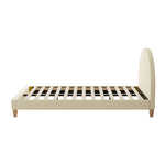 Bed Frame King Single Arched Bedhead Beige Fabric