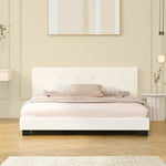 Bed Frame King Size White Boucle