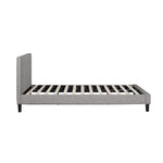 Bed Frame King Single Wooden Fabric Grey