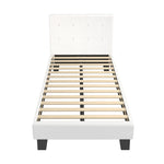 Bed Frame King Single White Boucle