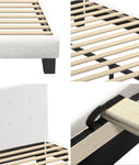 Bed Frame King Single White Boucle