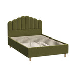 Queen Bed Frame Boucle Green Headboard | HomeAndLiving