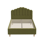 Queen Bed Frame Boucle Green Headboard | HomeAndLiving