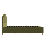 Queen Bed Frame Boucle Green Headboard | HomeAndLiving