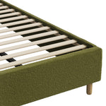 Queen Bed Frame Boucle Green Headboard | HomeAndLiving
