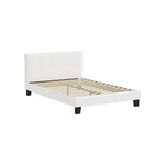 Bed Frame Double/Queen/Single/King Size Base White Boucle TOFU