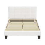 Bed Frame Double/Queen/Single/King Size Base White Boucle TOFU