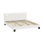 Bed Frame Double/Queen/Single/King Size Base White Boucle TOFU