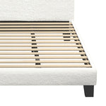 Bed Frame Double/Queen/Single/King Size Base White Boucle TOFU