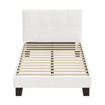 Bed Frame Double/Queen/Single/King Size Base White Boucle TOFU