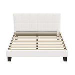 Bed Frame Double/Queen/Single/King Size Base White Boucle TOFU