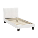 Bed Frame Double/Queen/Single/King Size Base White Boucle TOFU