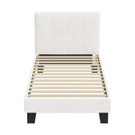 Bed Frame Double/Queen/Single/King Size Base White Boucle TOFU