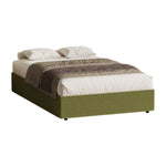 King Single Gas Lift Bed Boucle Green Storage | HomeAndLivin
