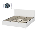 King Size Gas Lift Bed Boucle LED Storage | HomeAndLiving
