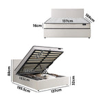 Bed Frame Queen Size Gas Lift Boucle Beds With Mattress Set