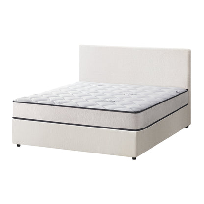 Bed Frame Queen Size Gas Lift Boucle Beds With Mattress Set