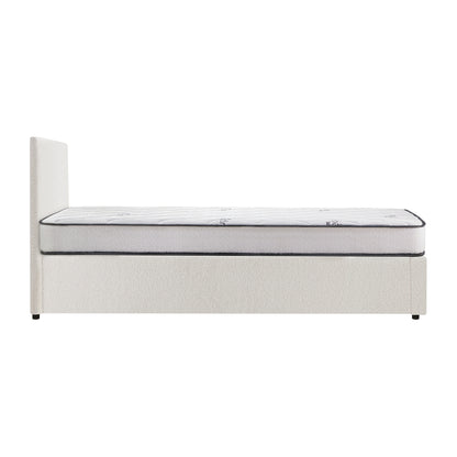 Bed Frame Queen Size Gas Lift Boucle Beds With Mattress Set