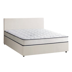 King Single Size Boucle Bed Frame Gas Lift Storage with Mattress Set Upholstered