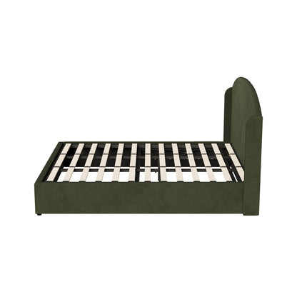 Bed Frame King Size With Gas Lift Storage USB Charging Velvet
