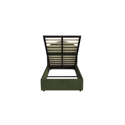 Bed Frame King Single Gas Lift Storage USB Charging Velvet